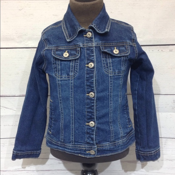 Osh Kosh B'gosh Girls Denim Jacket Size 6X Sequined Guitar On Back - Picture 9 of 13